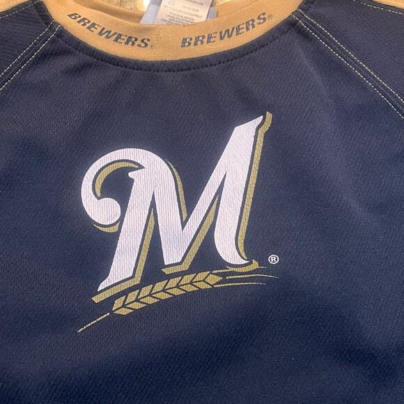 Milwaukee Brewers Kids Size S 6/7 Jersey T Shirt MLB Genuine Merchandise - Picture 1 of 8